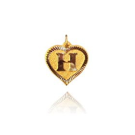 0.25 gr 14 Ayar H Harfi Kalp Kolye Ucu