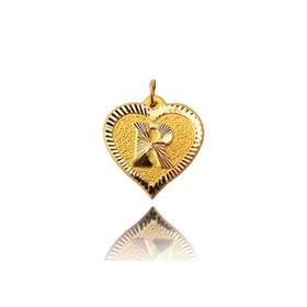 0.25 gr 14 Ayar R Harfi Kalp Kolye Ucu