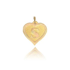 0.25 gr 14 Ayar S Harfi Kalp Kolye Ucu