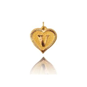 0.25 gr 14 Ayar V Harfi Kalp Kolye Ucu