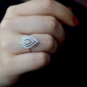 0.37 ct Modern Tasarım Damla Pırlanta Yüzük
