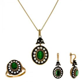 0.39 ct Zümrüt Elmas Set