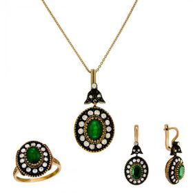 0.39 ct Zümrüt Elmas Set
