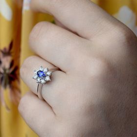 0.42 ct Safir Pırlanta Yüzük