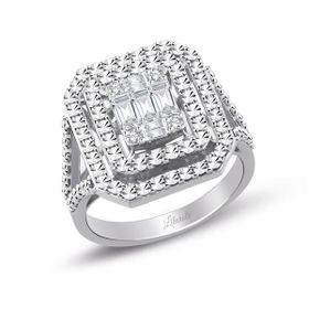 0.47 ct Kalemli Tasarım Baget Kare Tektaş Yüzük