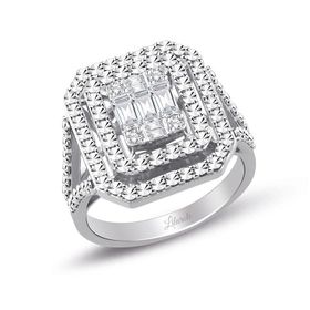 0.47 ct Kalemli Tasarım Baget Kare Tektaş Yüzük