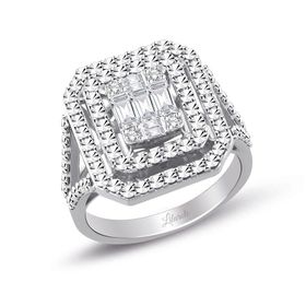 0.47 ct Kalemli Tasarım Baget Kare Tektaş Yüzük