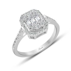0.55 ct Modern Tasarım Baget Kare Tektaş Yüzük