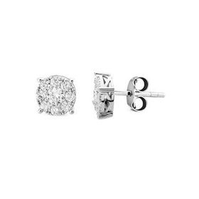 0.59 ct Modern Tasarım Coronet Tektaş Küpe