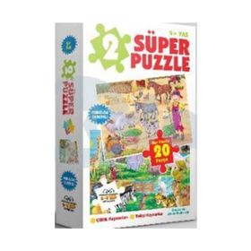 0-6 Yaş Yayınları 2 Süper Puzzle Çiftlik Havananları Vahşi Havanlar