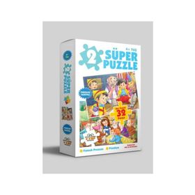 0-6 Yaş Yayınları 2 Süper Puzzle Pamuk Prenses Pinokyo