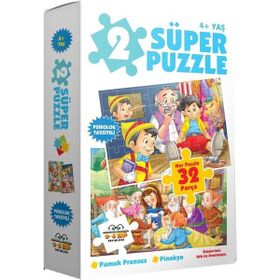 0-6 Yaş Yayınları 2 Süper Puzzle Pamuk Prenses Pinokyo