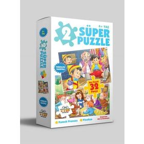 0-6 Yaş Yayınları 2 Süper Puzzle Pamuk Prenses Pinokyo