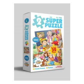 0-6 Yaş Yayınları 2 Süper Puzzle Pamuk Prenses Pinokyo