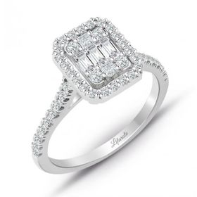 0.60 ct Modern Tasarım Baget Kare Tektaş Yüzük