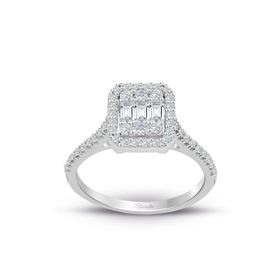 0.60 ct Modern Tasarım Baget Kare Tektaş Yüzük