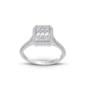 0.60 ct Modern Tasarım Baget Kare Tektaş Yüzük