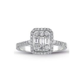 0.60 ct Modern Tasarım Baget Kare Tektaş Yüzük