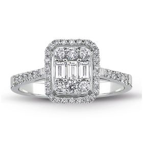 0.60 ct Modern Tasarım Baget Kare Tektaş Yüzük
