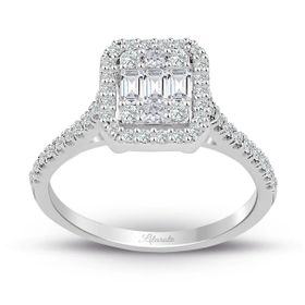 0.60 ct Modern Tasarım Baget Kare Tektaş Yüzük