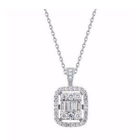 0.61 ct Pırlanta Baget Kolye