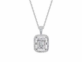 0.61 ct Pırlanta Baget Kolye