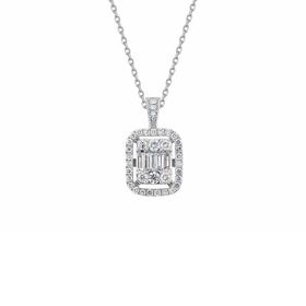 0.61 ct Pırlanta Baget Kolye
