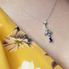 0.62 ct Safir Pırlanta Kolye