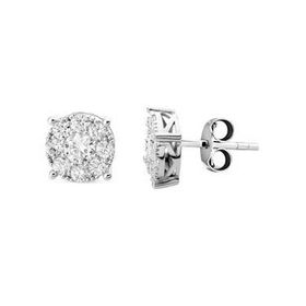 0.71 ct Modern Tasarım Coronet Tektaş Küpe