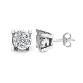 0.72 ct Modern Tasarım Coronet Tektaş Küpe