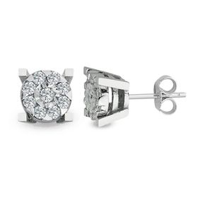 0.72 ct Modern Tasarım Coronet Tektaş Küpe