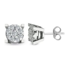 0.72 ct Modern Tasarım Coronet Tektaş Küpe