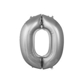 0 Rakam Gümüş 76 cm Folyo Balon