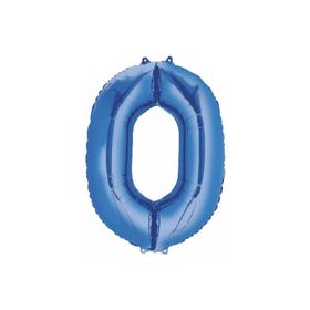 0 Rakam Mavi 76 cm Folyo Balon