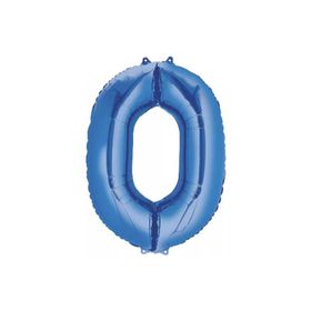 0 Rakam Mavi 76 cm Folyo Balon