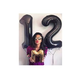 0 Rakam Siyah 100 cm Folyo Balon