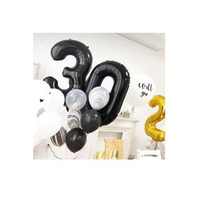 0 Rakam Siyah 100 cm Folyo Balon