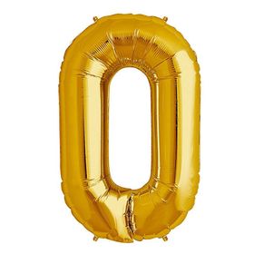 0 Rakamı Altın Folyo Balon
