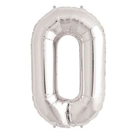 0 Rakamı Gümüş 40 inchh Folyo Balon