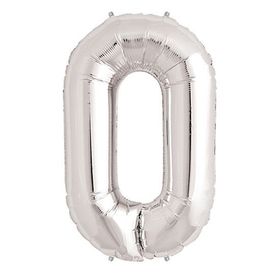 0 Rakamı Gümüş 40 inchh Folyo Balon