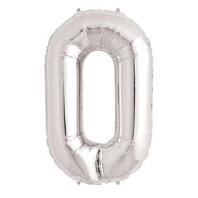 0 Rakamı Gümüş 40 inchh Folyo Balon