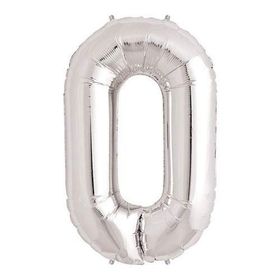 0 Rakamı Gümüş Folyo Balon