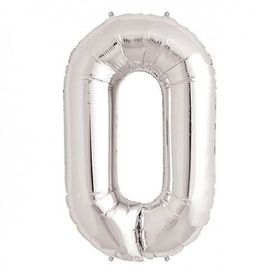 0 Rakamı Gümüş Folyo Balon