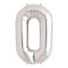 0 Rakamı Gümüş Folyo Balon
