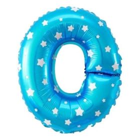 0 Rakamı Mavi 40 cm Folyo Balon