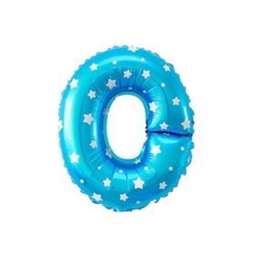 0 Rakamı Mavi 40 cm Folyo Balon