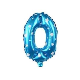 0 Rakamı Mavi 40 cm Folyo Balon