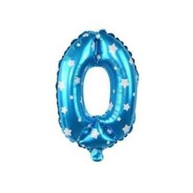 0 Rakamı Mavi 40 cm Folyo Balon