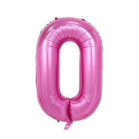0 Rakamı Pembe 100 cm Folyo Balon