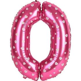 0 Rakamı Pembe 40 cm Folyo Balon